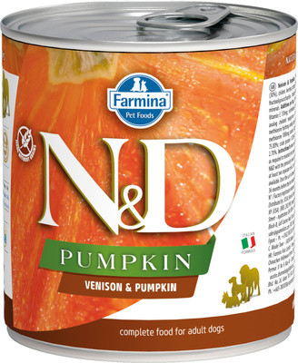 Farmina N&D PUMPKIN Влажный Беззерновой корм для Взрослых собак Оленина с Тыквой, 285 гр