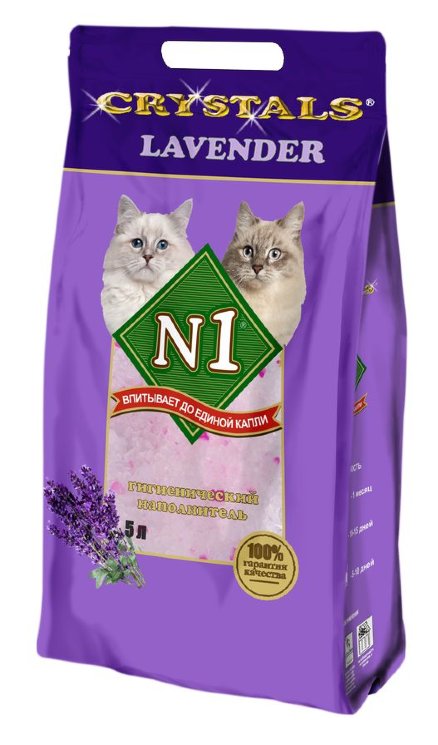 Наполнитель N1 СИЛИКАГЕЛЕВЫЙ "Лаванда" - фиолетовый (Crystals Lavender), 2 кг