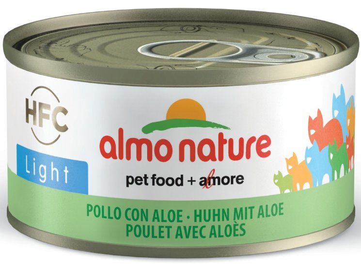 Almo Nature Light Консервы "Курица с алоэ" низкокалорийные, для кошек (HFC Adult Cat Chicken with aloe Light), 70 гр