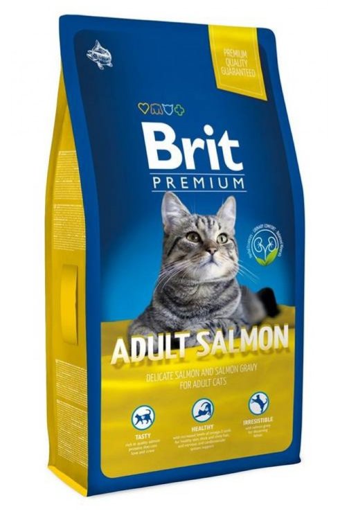 Brit Premium Сухой корм "Нежный лосось в соусе" для ВЗРОСЛЫХ кошек (Cat Adult Salmon)