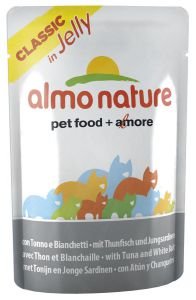 Паучи Almo Nature ТУНЕЦ с САРДИНКАМИ в желе, для кошек (Classic Nature Jelly - Tuna&White Bait), 55 гр