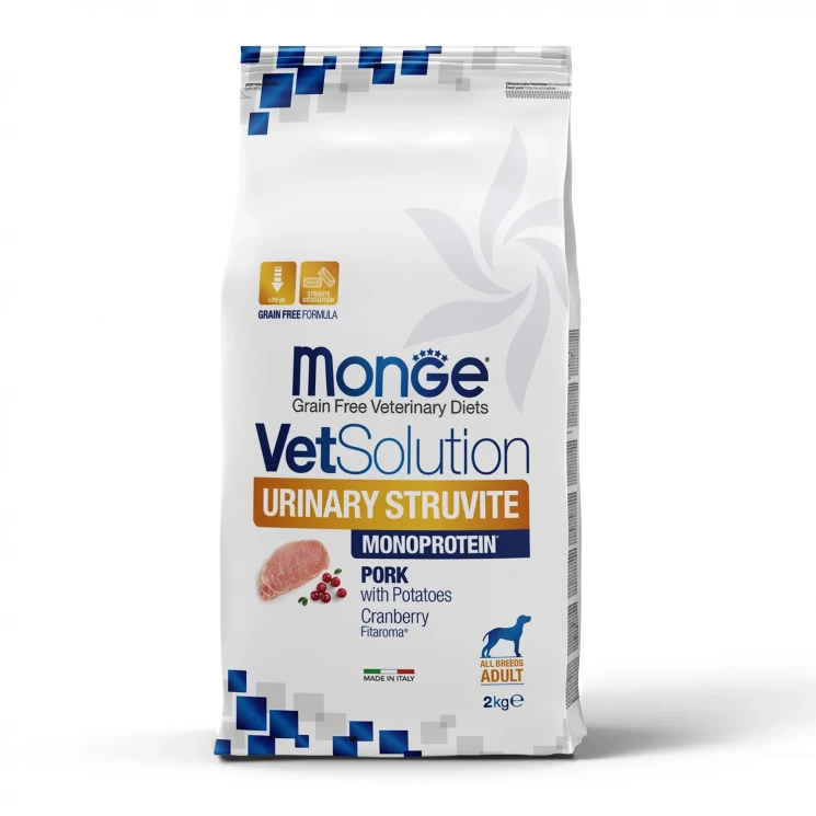 Диетический корм Monge VetSolution Dog Urinary Struvite Уринари Струвит для собак при заболеваниях мочеполовой системы и струвитном течении МКБ