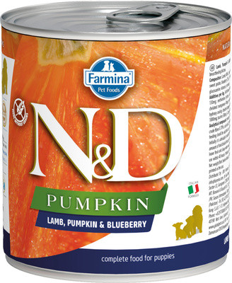 Farmina N&D PUMPKIN Влажный Беззерновой корм для Щенков Ягнёнок с Тыквой и Черникой, 285 гр