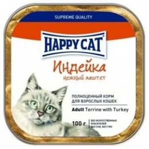 Happy Cat Паштет с индейкой для кошек, 100 гр