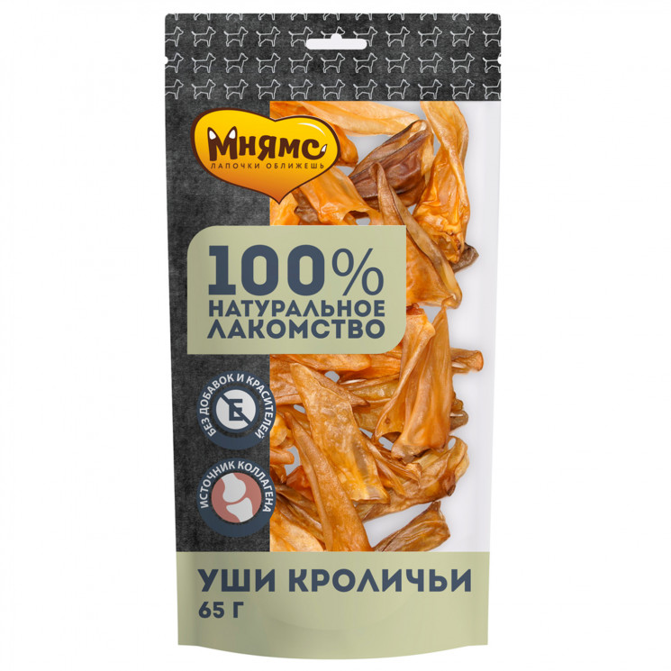 Лакомство Мнямс для собак Уши кроличьи, 65 гр