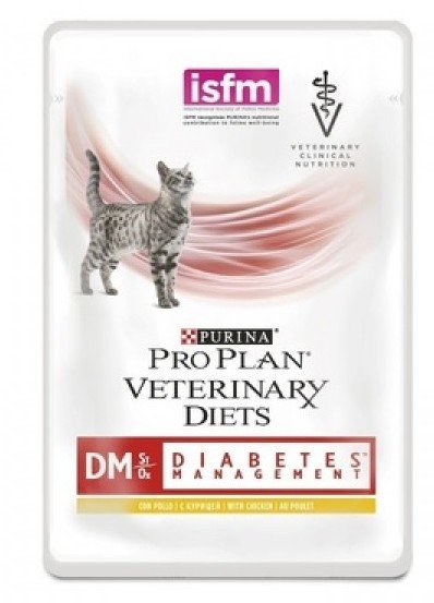 Purina Кусочки в соусе с курицей для кошек при сахарном ДИАБЕТЕ (Feline DM), 85 гр