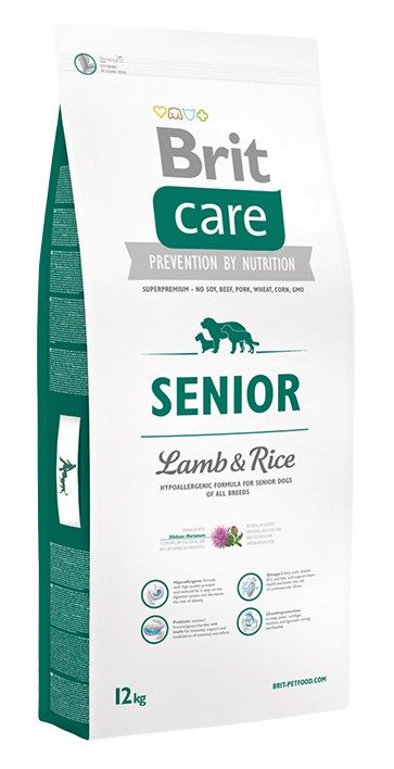 Brit Care Сухой корм с ЯГНЕНКОМ и рисом для пожилых собак всех пород (Senior All Breed)