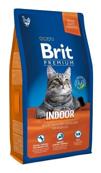 Brit Premium Сухой корм "Нежная курица с соусом из куриной печени" для ДОМАШНИХ кошек (Cat Indoor)
