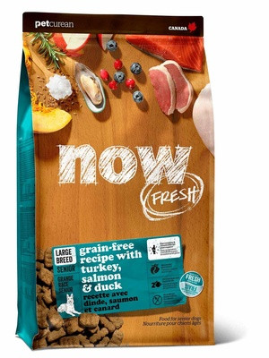 Сухой корм NOW FRESH БЕЗЗЕРНОВОЙ "Контроль веса" с ИНДЕЙКОЙ, УТКОЙ и овощами, для собак КРУПНЫХ пород (Fresh Senior Large Breed Recipe Grain Free 25/11), 11,34 кг