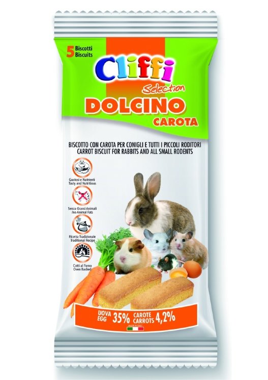 Cliffi Лакомство "Бисквит с морковью" для всех грызунов, 30 гр