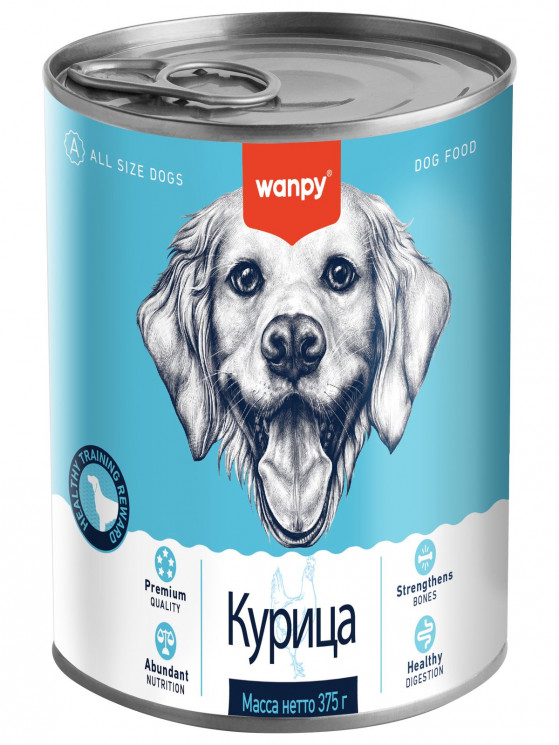 Консервы для собак из Курицы Wanpy Dog, 375 г