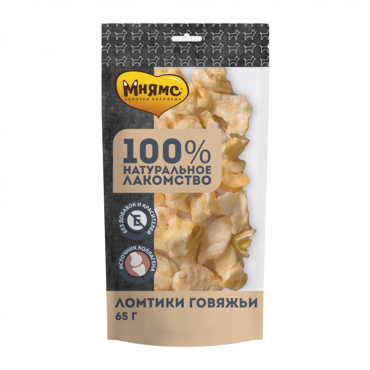 Лакомство Мнямс для собак Ломтики говяжьи, 65 гр