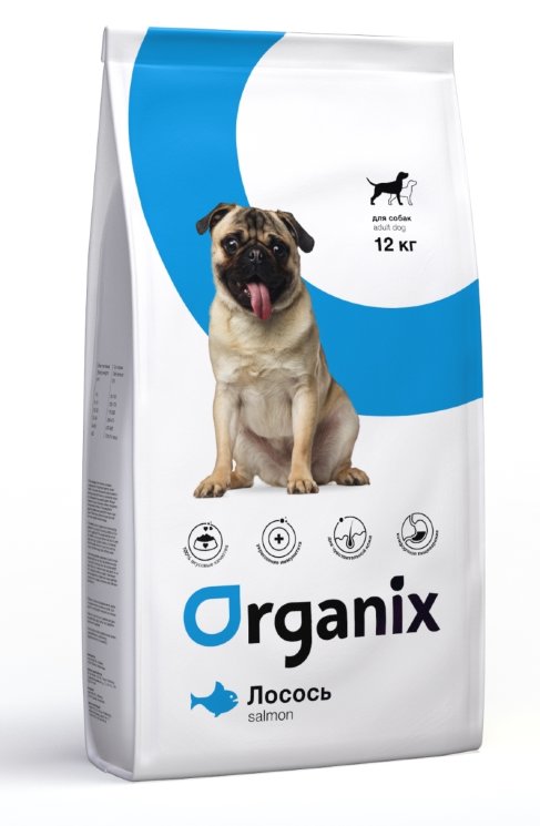 Organix Сухой корм со свежим ЛОСОСЕМ и рисом для взрослых собак (Adult Dog Salmon)