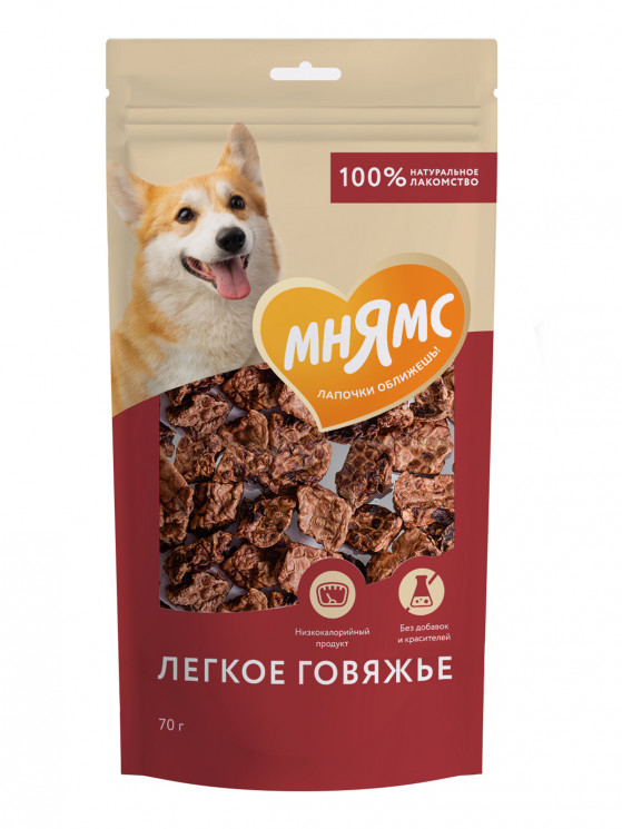 Лакомство Мнямс для собак Легкое говяжье, 70 гр