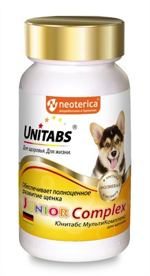 Unitabs Витамины с КАЛЬЦИЕМ, фосфором, витамином D и B9 для щенков (JuniorComplex)