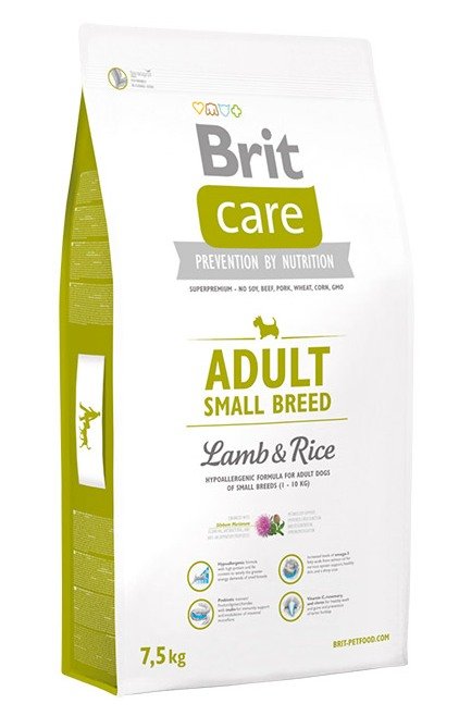 Brit Care Сухой корм с ЯГНЕНКОМ и рисом для собак МАЛЫХ пород до 10 кг (Adult Small Breed Lamb&Rice)