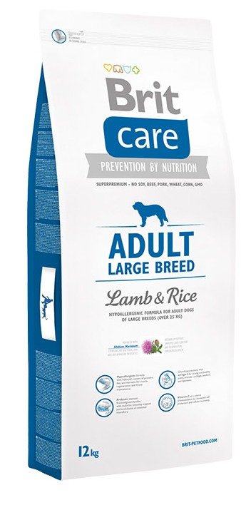 Brit Care Сухой корм с ЯГНЕНКОМ и рисом для собак КРУПНЫХ пород от 25 кг (Adult Large Breed Lamb&Rice)
