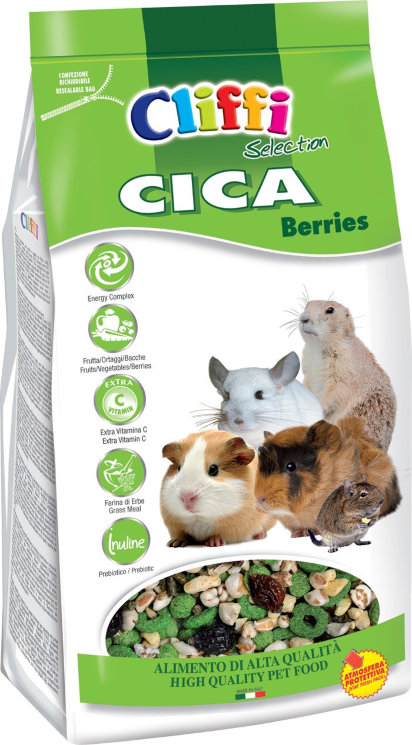 Cliffi Корм для морских свинок, шиншилл, дегу и луговых собачек (CICA berries SELECTION), 800 гр