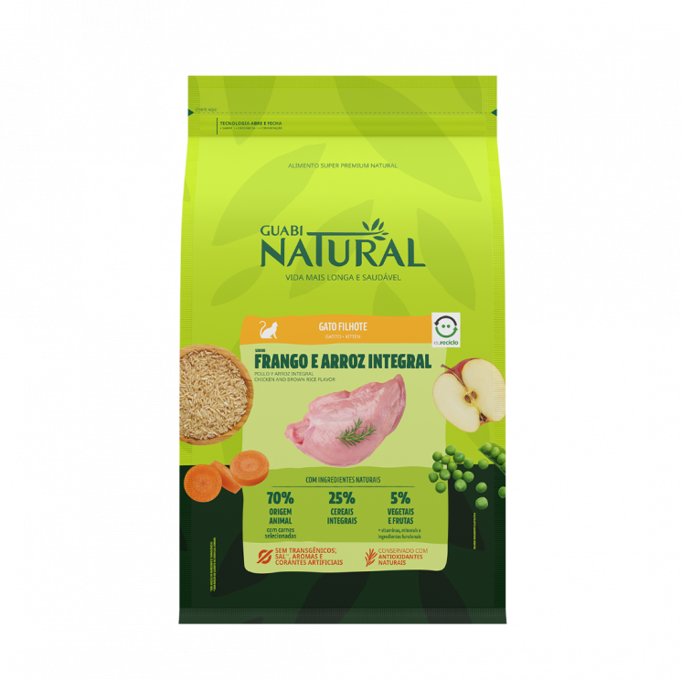 Guabi Natural Kitten Сухой корм с ЦЫПЛЕНКОМ и КОРИЧНЕВЫМ РИСОМ для котят