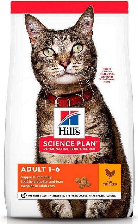 Hill's Science Plan Сухой корм с КУРИЦЕЙ для кошек (Adult Chicken)
