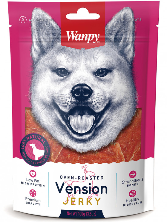Лакомство Wanpy филе из оленины для собак всех пород, 100 гр