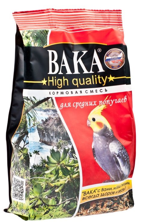 ВАКА High Quality Сухой корм для средних попугаев, 500 гр
