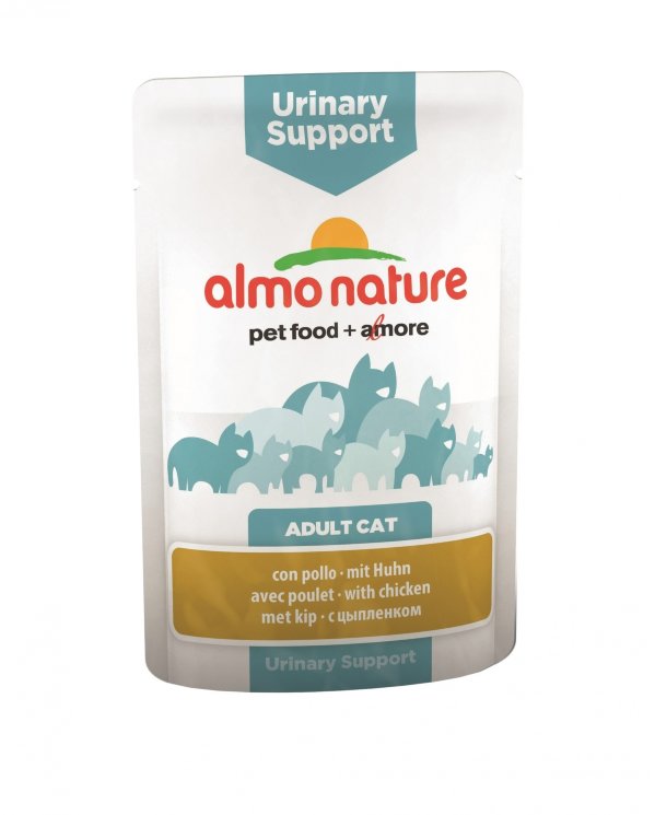 NEW! Almo Nature Паучи с курицей для профилактики мочекаменной болезни у кошек (Functional - Urinary Support with Chicken), 70 гр