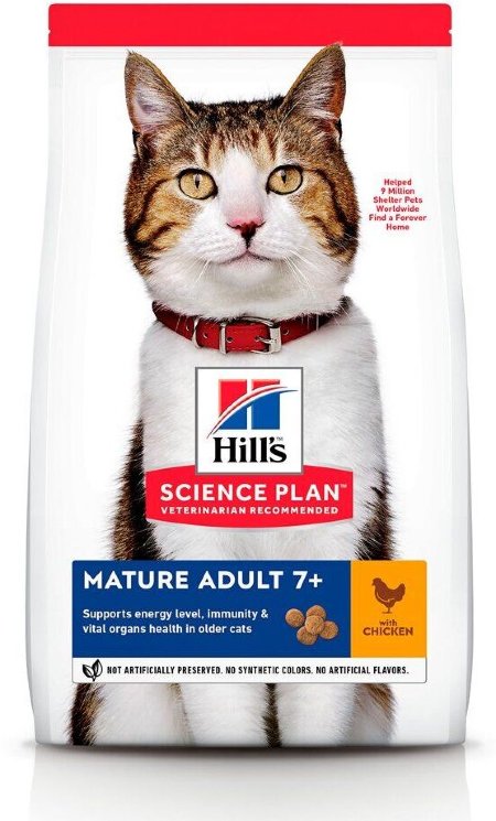 Hill's Science Plan Сухой корм с КУРИЦЕЙ для пожилых кошек (Senior 7+ Chicken)