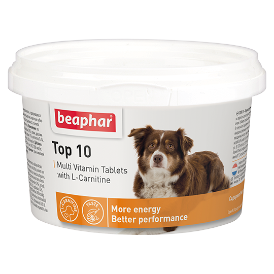 Beaphar Витамины для СОБАК с L-карнитином (Top 10 for Dogs)