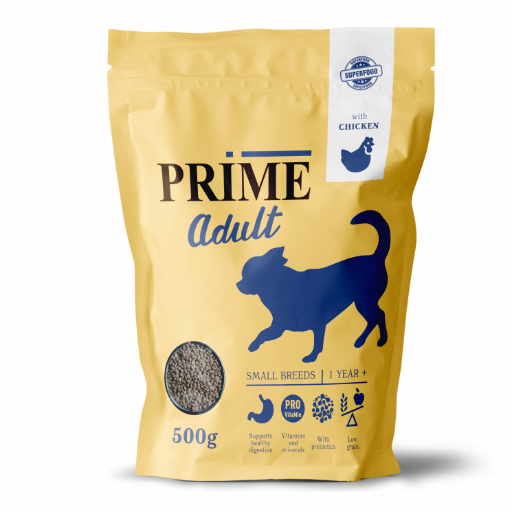 Сухой корм для собак МЕЛКИХ ПОРОД с КУРИЦЕЙ PRIME Adult Small