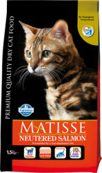 Farmina MATISSE Neutered сухой корм для Взрослых Стерилизованных кошек и Кастрированных котов с Лососем и Тунцом, 1,5 кг