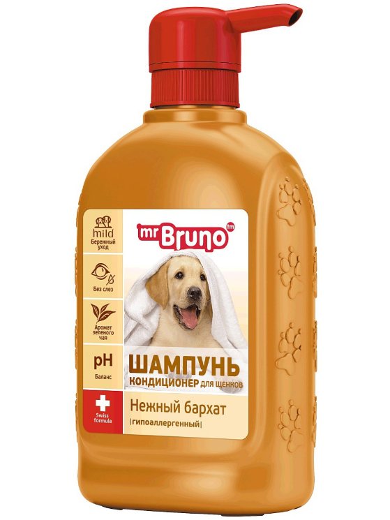 Mr Bruno Шампунь-кондиционер "Нежный бархат" для ЩЕНКОВ, 350 мл