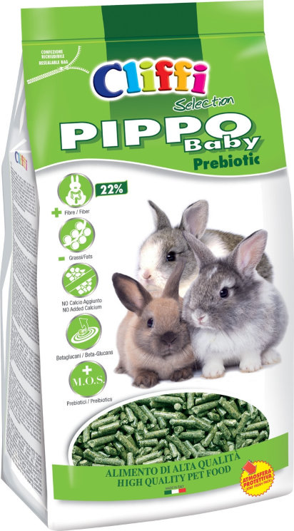 Cliffi Корм для крольчат и молодых кроликов ПРЕБИОТИК (Pippo Baby Prebiotic SELECTION), 900 гр