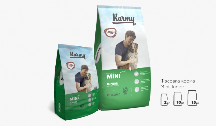 Karmy Mini Junior Полнорационный сухой корм для щенков мелких пород в возрасте до 1 года с Индейкой