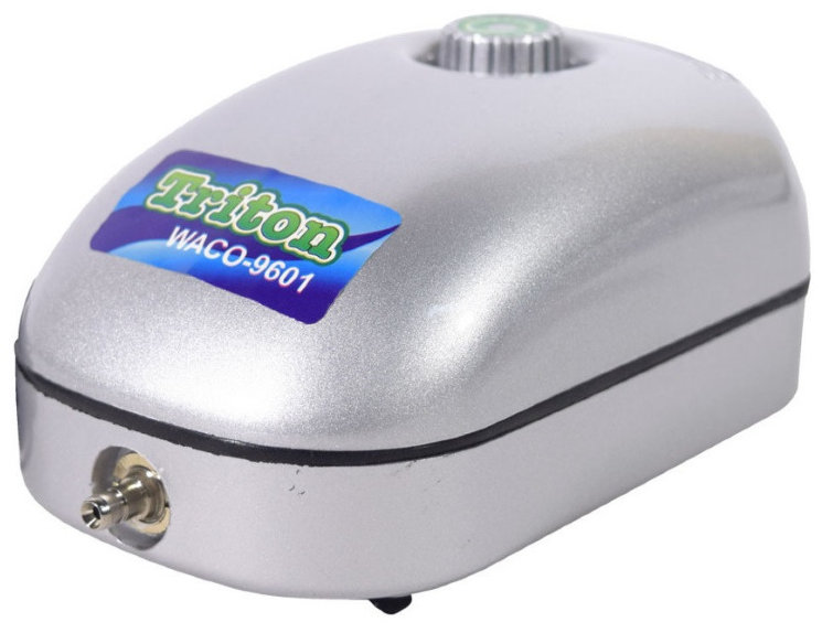 Одноканальный компрессор с регулятором для аквариума от 90 до 135 л TRITON WACO-9601