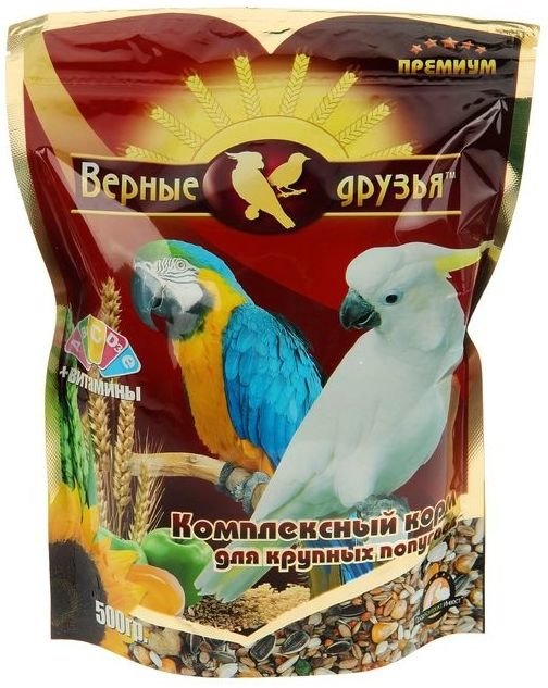 Сухой корм "Верные друзья" для крупных попугаев, 500г