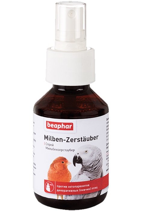 Beaphar Спрей против эктопаразитов декоративных птиц (Milben-Zerstauber), 100 мл