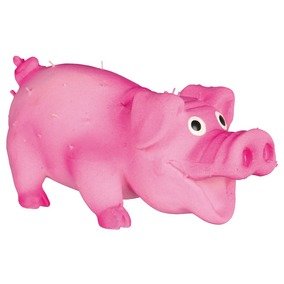 Trixie Игрушка для собак "Свинка с щетинкой" с пищалкой, латекс (35190), 10 см