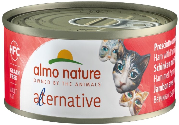 Almo Nature Alternative Консервы "Ветчина и пармезан" для кошек (HFC almo nature alternative cats ham and parmesan), 70 гр