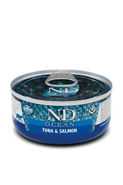 Farmina N&D OCEAN влажный корм для Взрослых кошек с Тунцом и Лососем, 80 гр