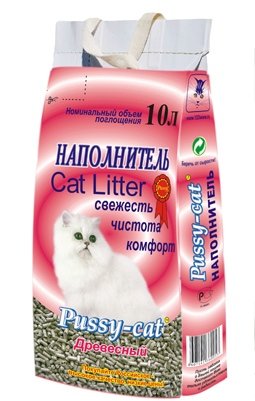 Наполнитель Pussy-Cat ДРЕВЕСНЫЙ, 4,5 кг на 10 л
